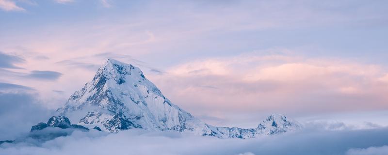 Snow covered mountain peak