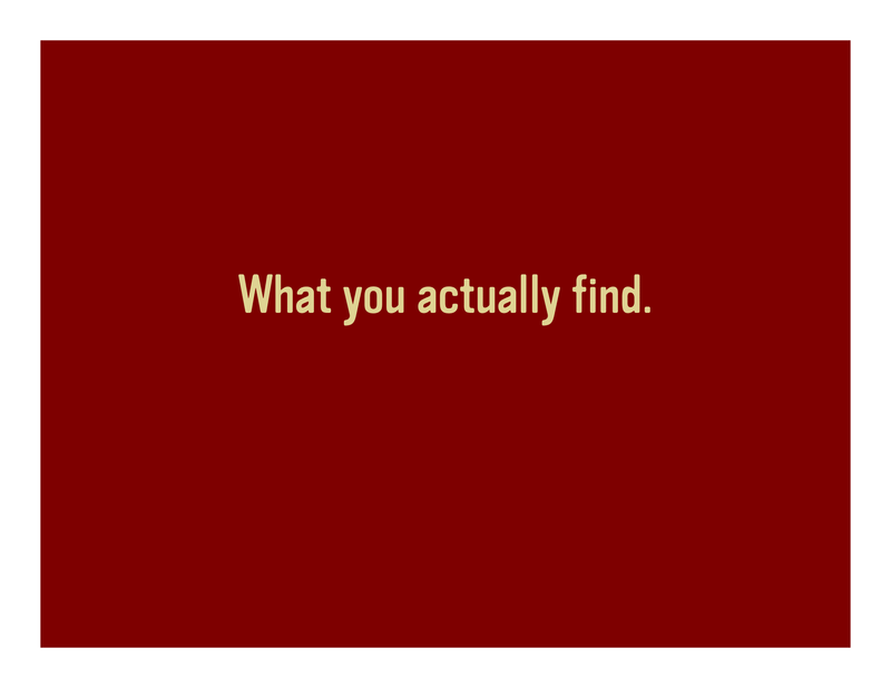 Slide 20: What you actually find.