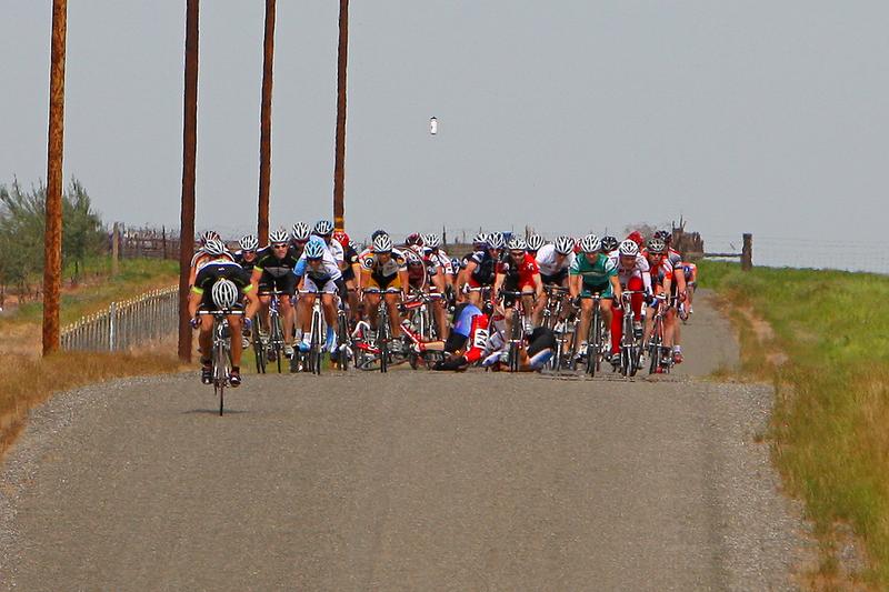 Another photo of a bike race crash