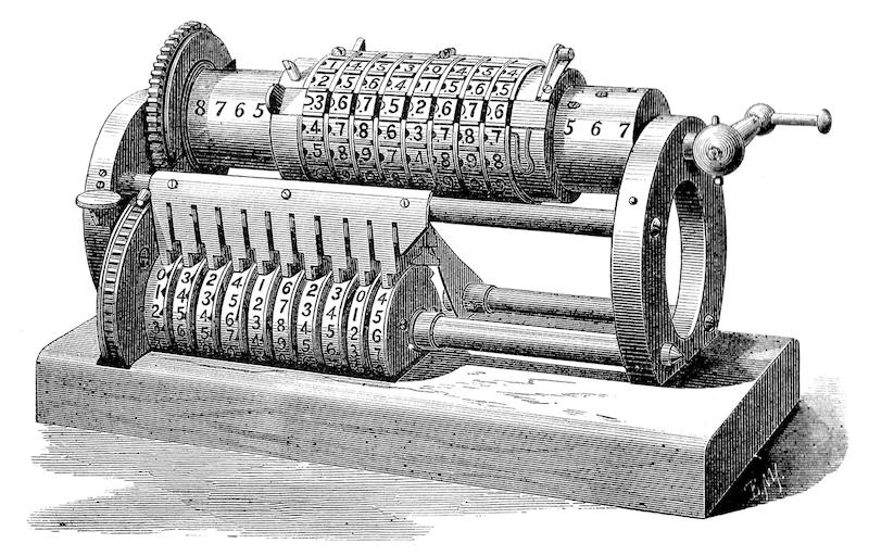 Calculating machine from 1877