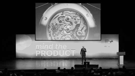 Ken on stage at Mind the Product