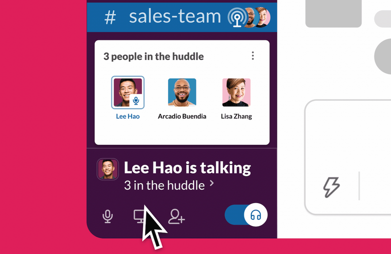 Screenshot of Slack Huddles